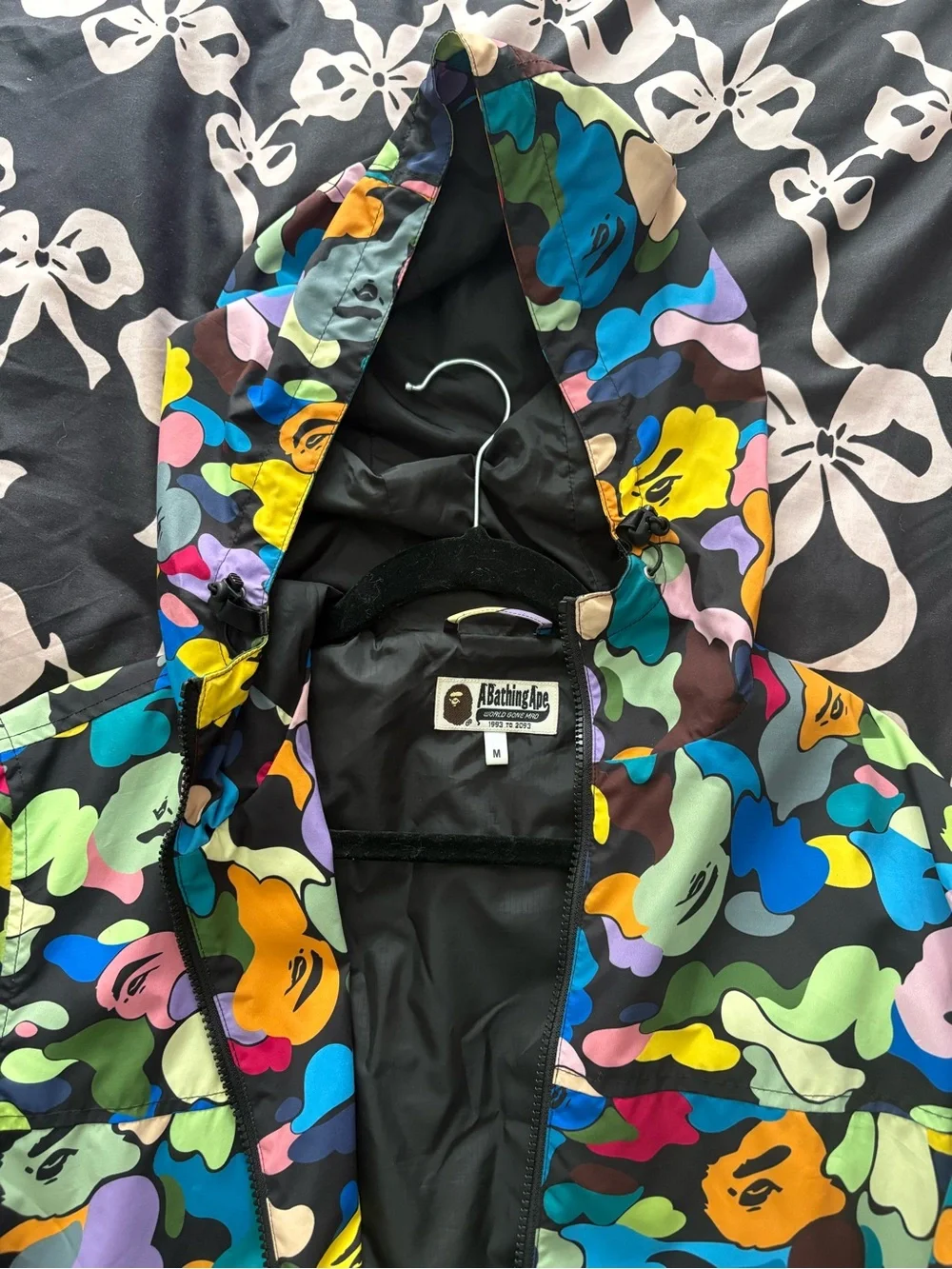 Bape Multicolor Camo windbreaker Hooded Jacket - Picture 4 of 7